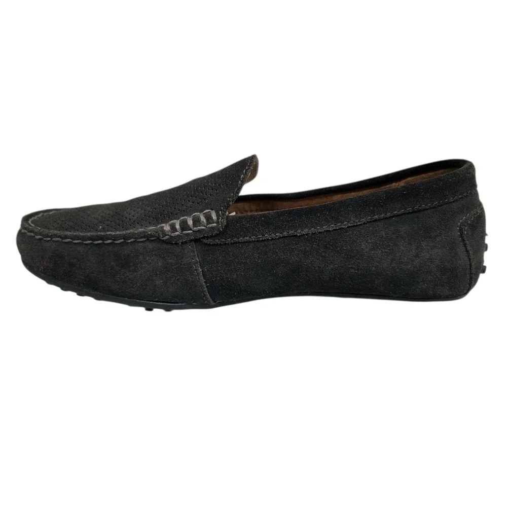 Polo Ralph Lauren Men Woodley Leather Driving Shoes 9D Loafers Dark Grey Slip On
